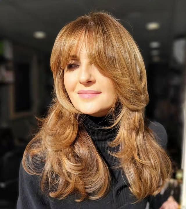 8. Warm Copper Mid-Length Shag - Long Shag Hairstyles