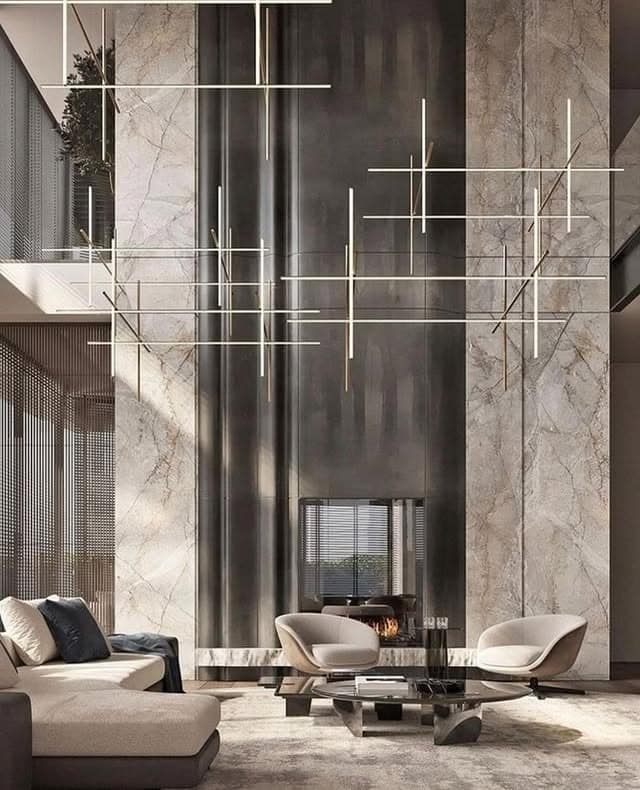 4. Sleek Marble and Minimal Warmth - classy living room ideas