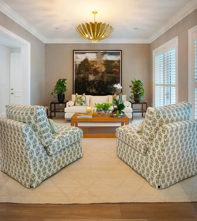 8. Botanical Print Sitting Room - classy living room ideas