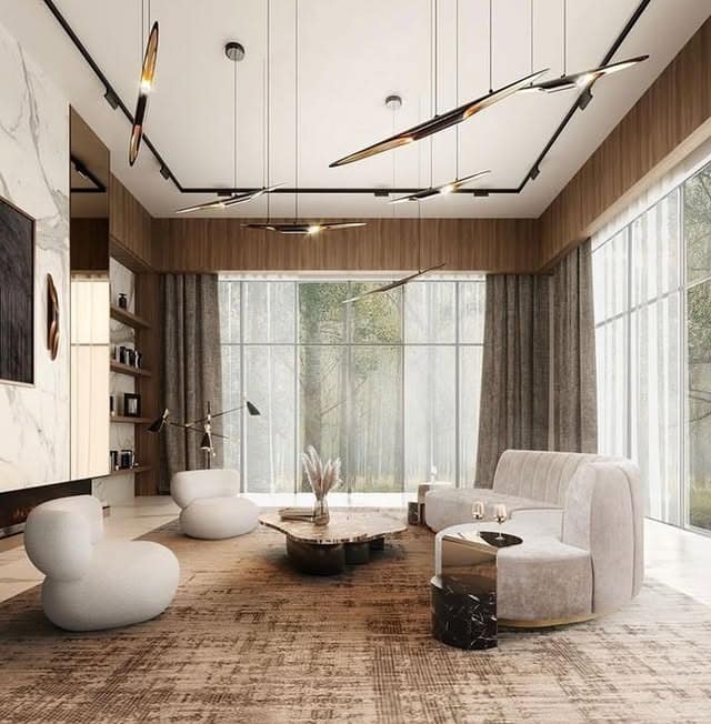 15. Organic Curves and Warm Neutrals - classy living room ideas