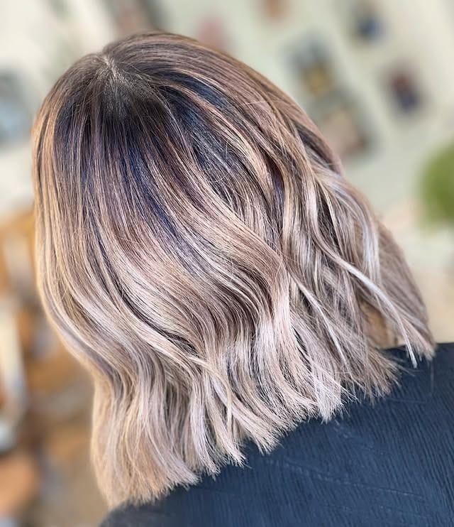 5. Rooted Dirty Blonde Lob with Subtle Volume - Dirty Blonde Hair Color