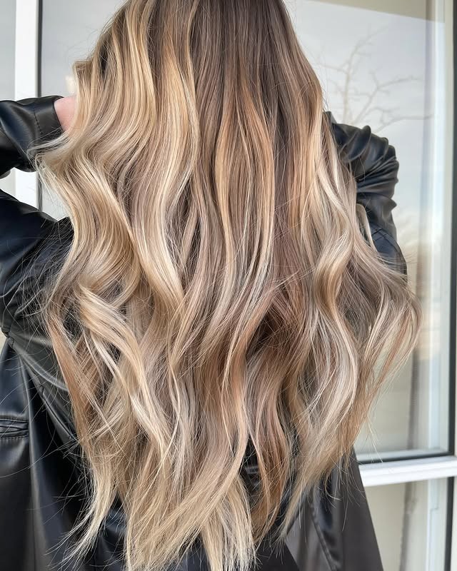 12. Long Dirty Blonde Balayage with Flowing Texture - Dirty Blonde Hair Color