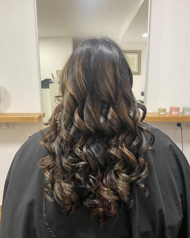 1. Long Dark Brown Balayage With Defined Barrel Curls - Balayage Dark Brown Hair Color