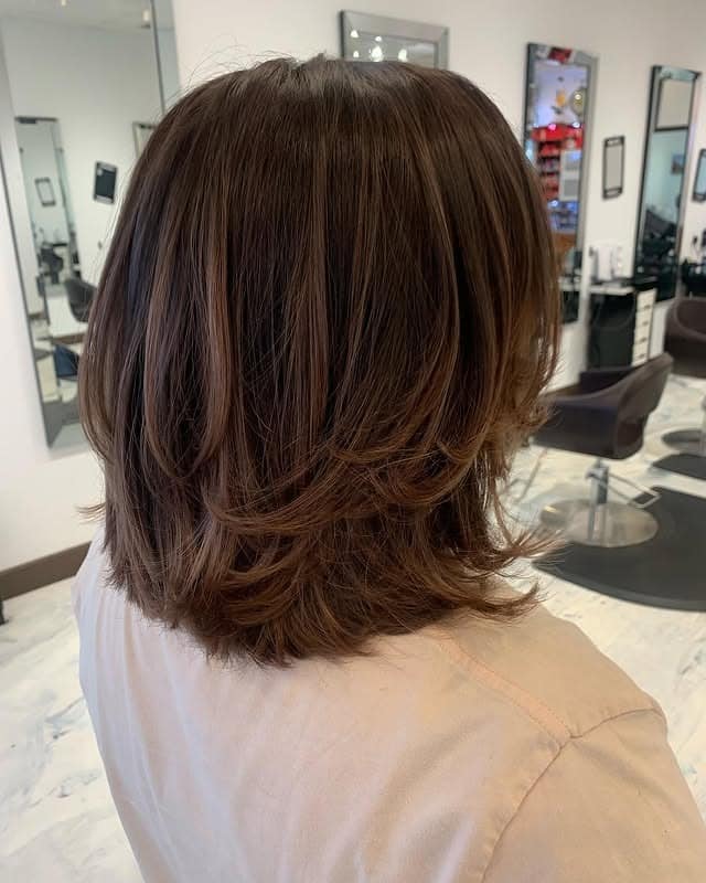 3. Shoulder-Grazing Layered Balayage With Airy Texture - Balayage Dark Brown Hair Color