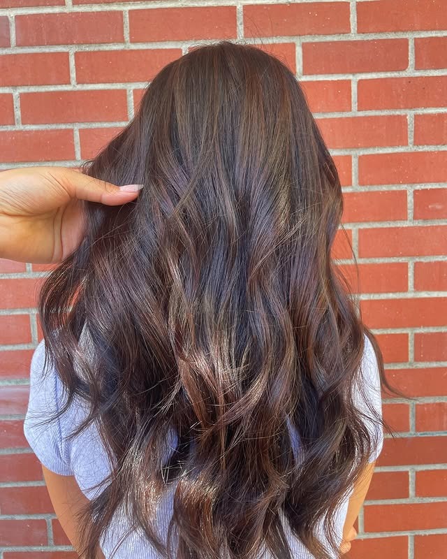 10. Rich Brown Wavy Lengths With Luminous Micro-Balayage - Balayage Dark Brown Hair Color