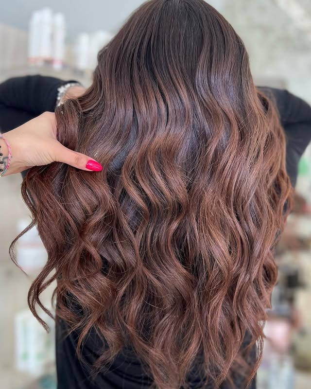 15. Chocolate Brown Balayage With Enhanced Curl Definition - Balayage Dark Brown Hair Color