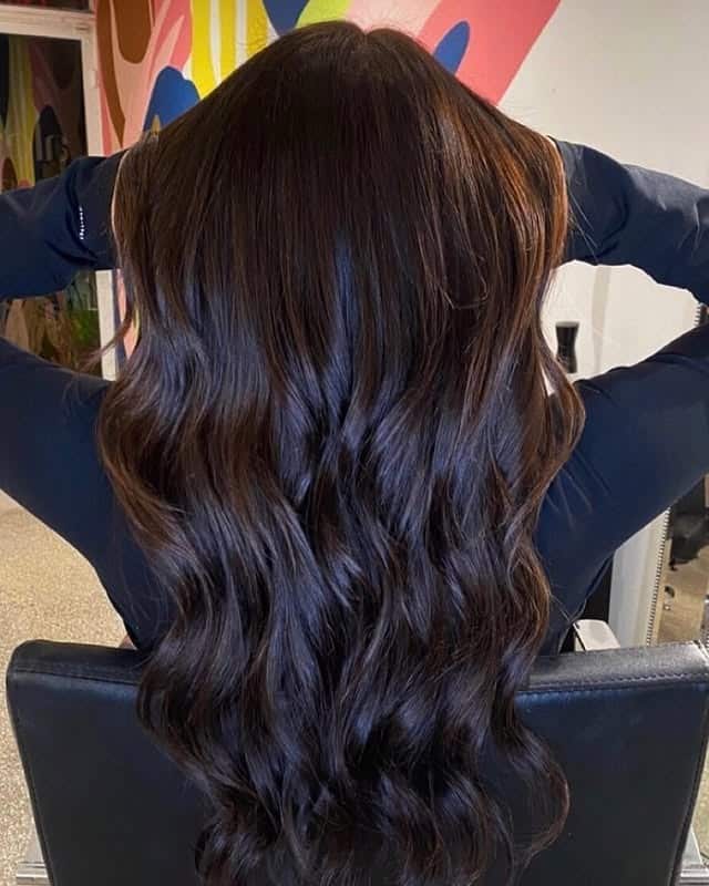 16. Midnight Brown Balayage Waves With a Silky Sheen - Balayage Dark Brown Hair Color
