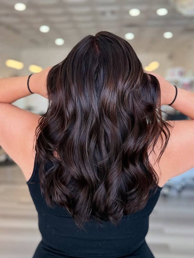 19. Deep Mocha Balayage Waves With Soft Luminosity - Balayage Dark Brown Hair Color