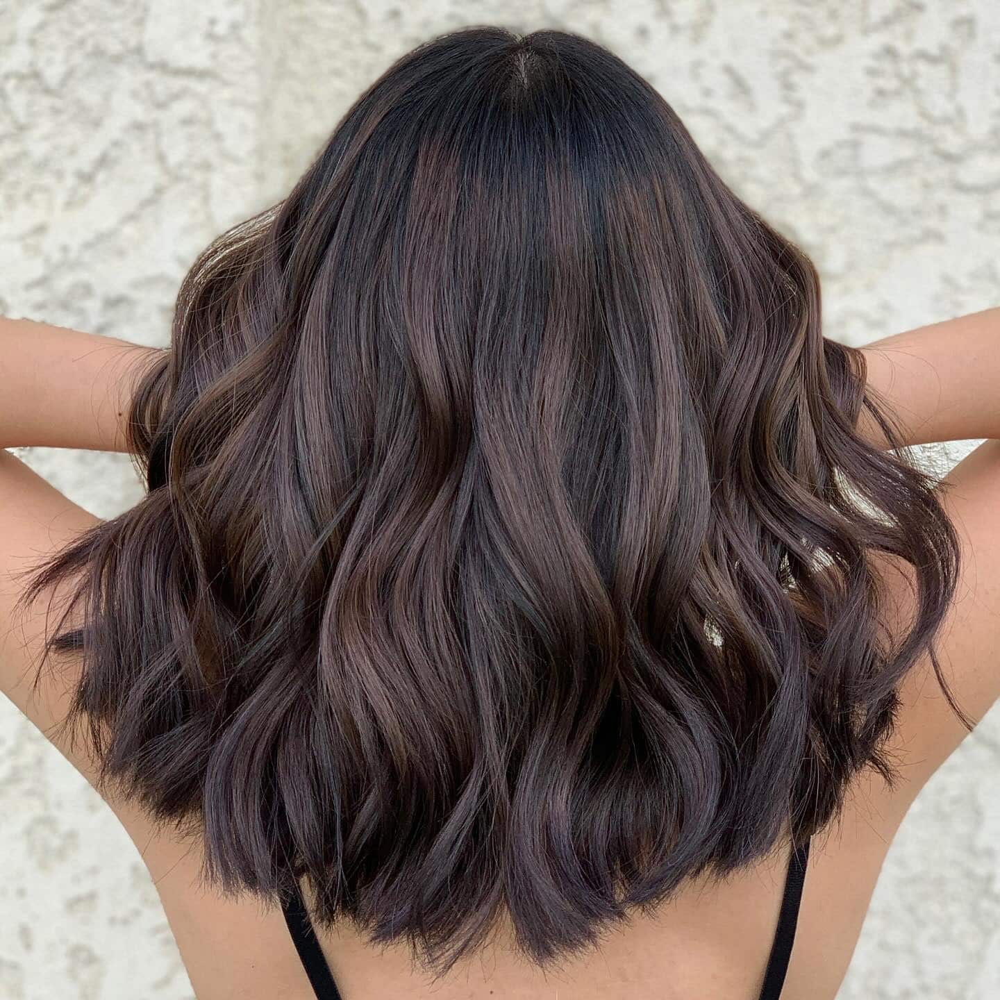22. Textured Dark Mocha Balayage Lob With Depth and Movement - Balayage Dark Brown Hair Color