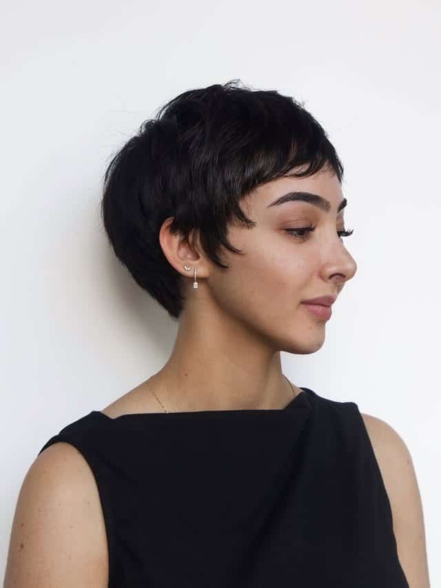 4. Jet Black Micro Pixie - Short Hairstyles