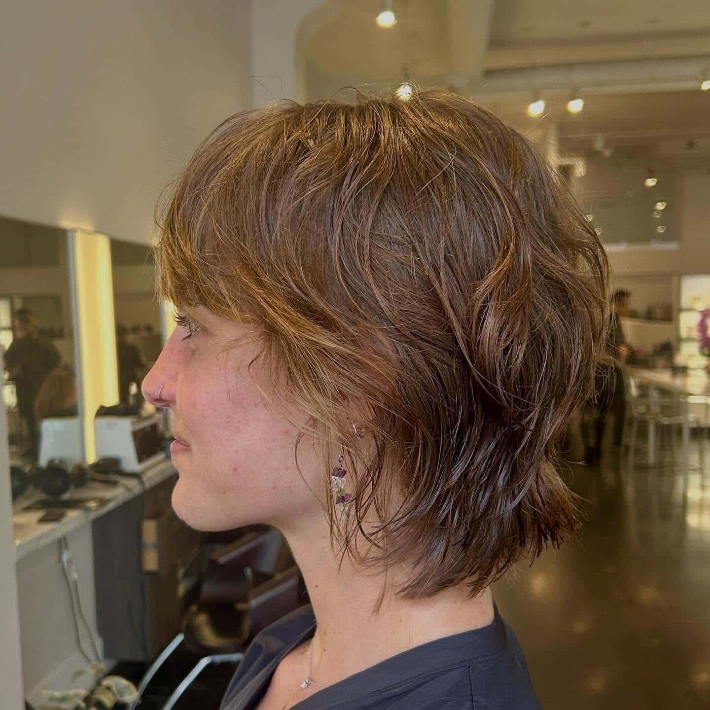 9. Tousled Chestnut Shag Crop - Short Hairstyles