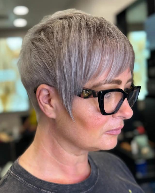 13. Steel Grey Precision Pixie - Short Hairstyles