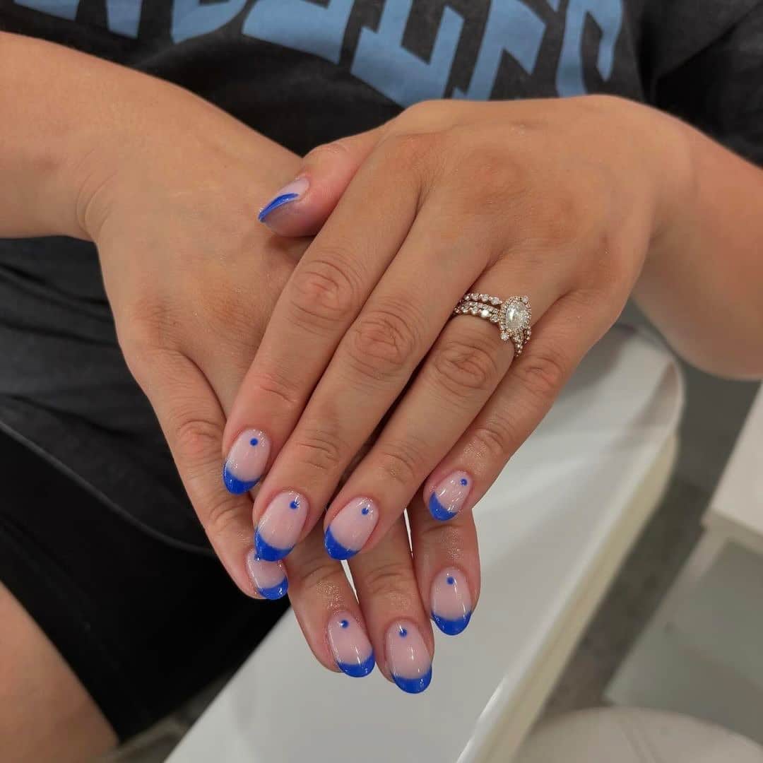 5. Sapphire Dot Micro French - blue french nail ideas
