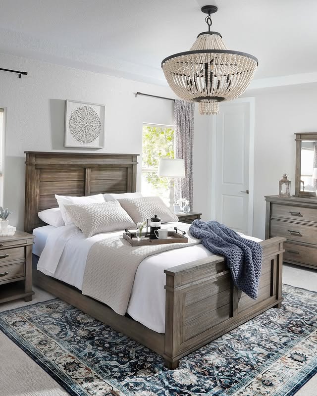 5. Classic Rustic Style with Slate and Cream - fall bedroom ideas
