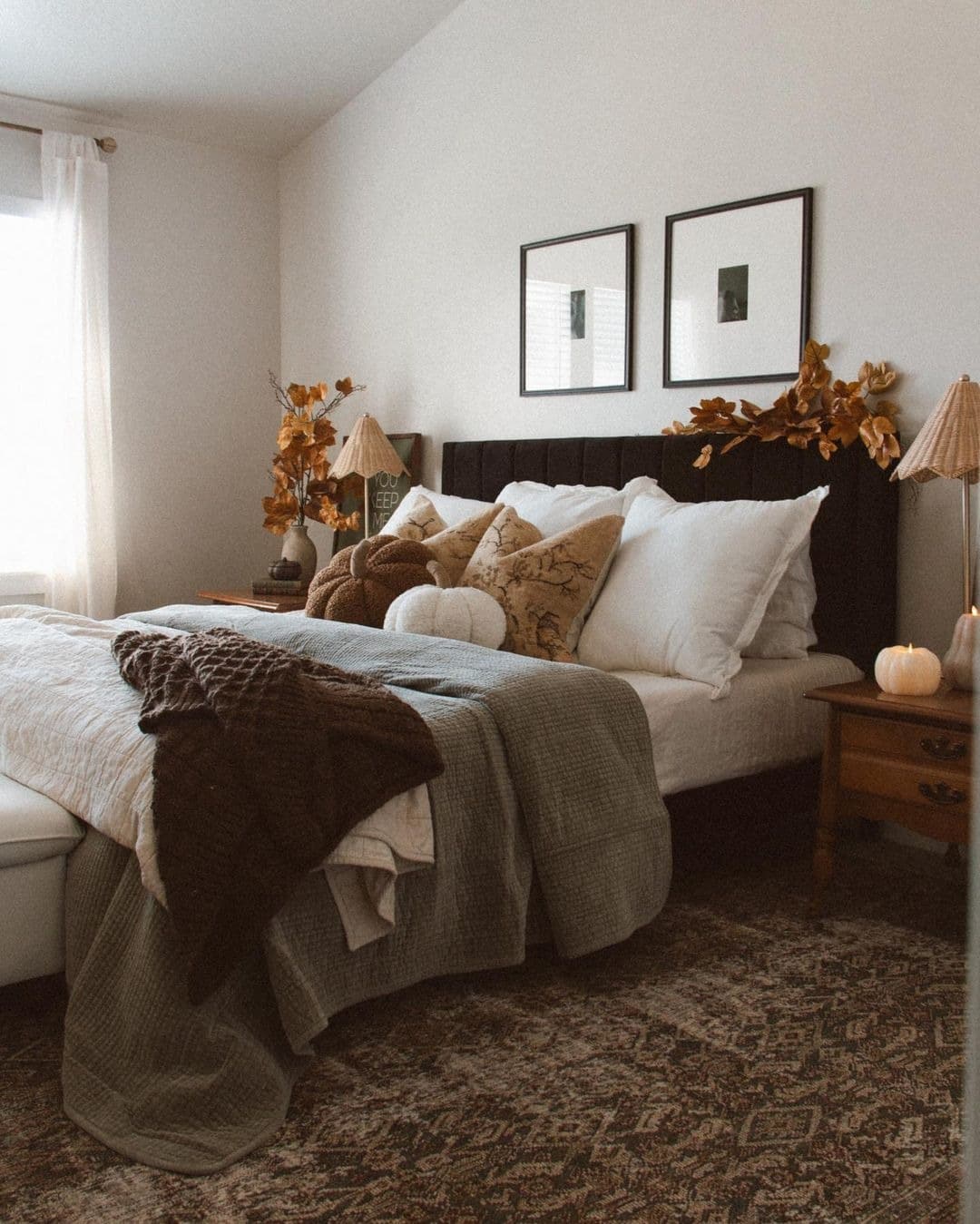 11. Warm Earthy Textures with Soft Autumn Accents - fall bedroom ideas