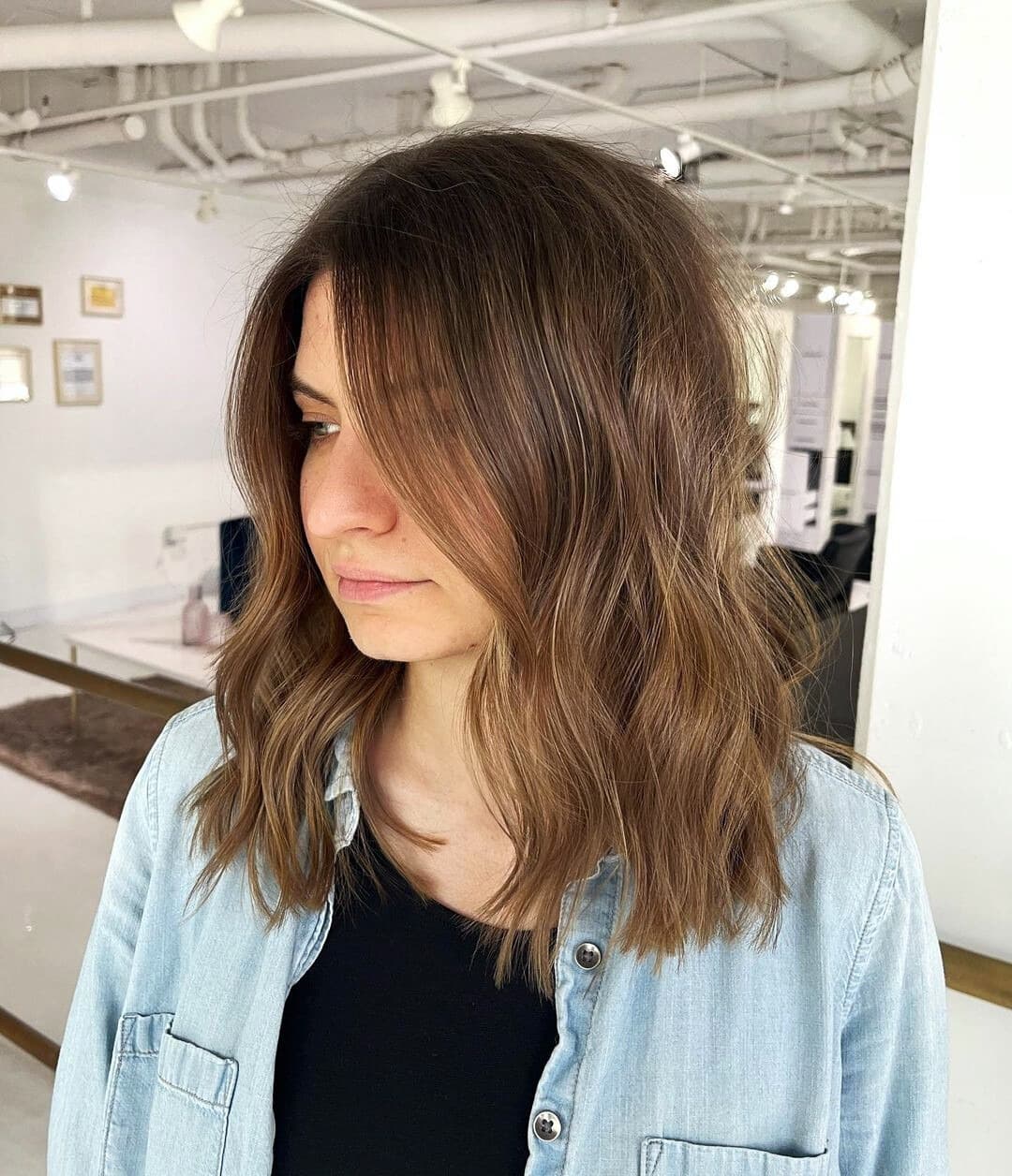 3. Soft Chestnut Shag - Spring Hairstyles