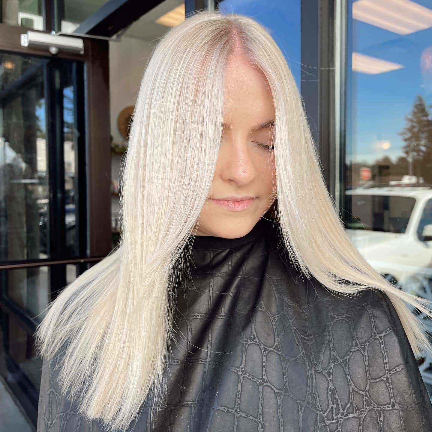 7. Platinum Curtain Flow - Spring Hairstyles