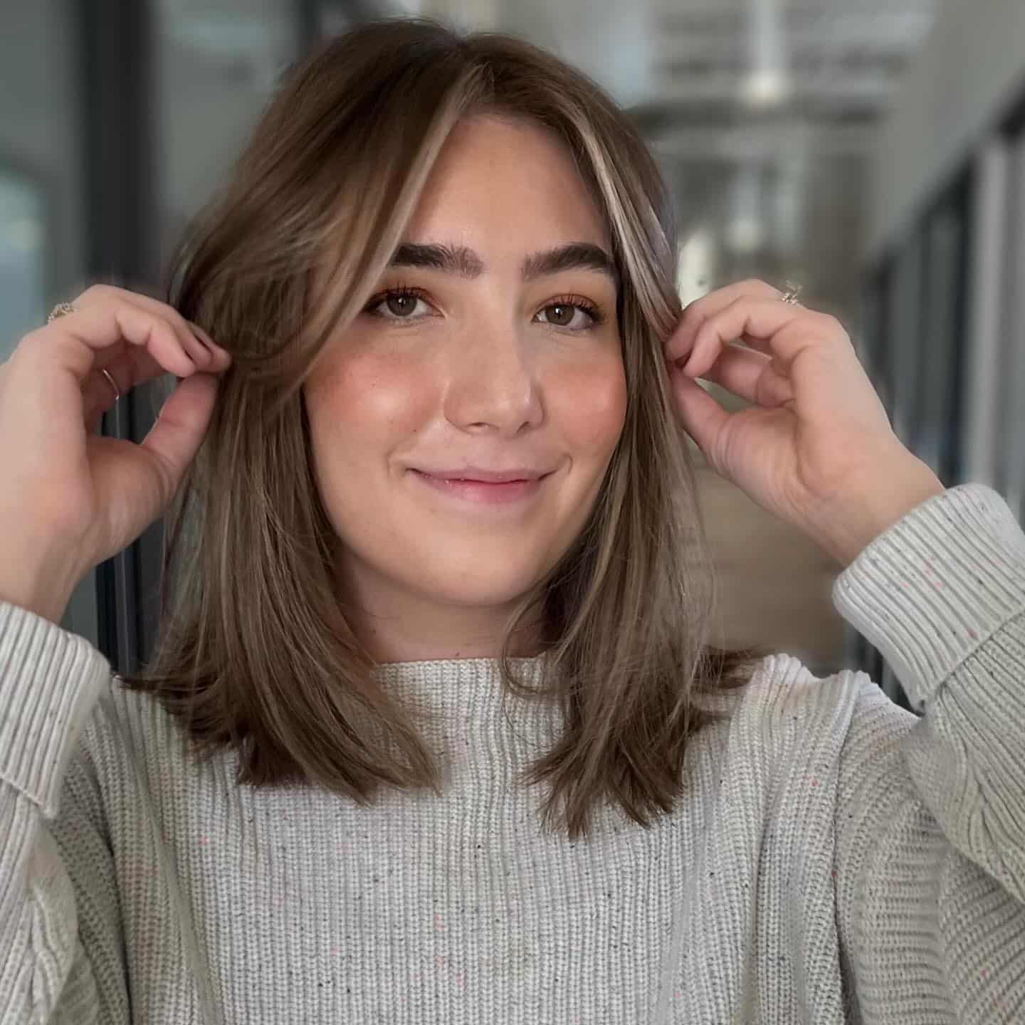 21. Soft Chestnut Curtain Bob - Spring Hairstyles