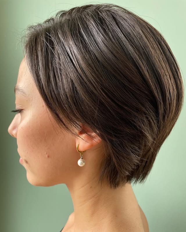 2. Sleek Brunette Tapered Pixie - Long Pixie Cuts