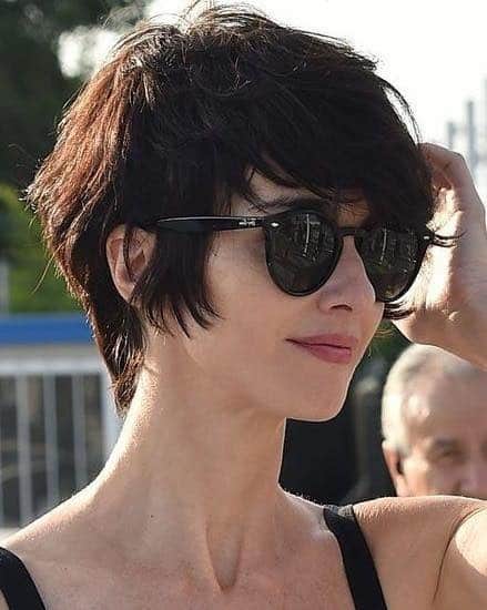 12. Textured Dark Chocolate Long Pixie - Long Pixie Cuts