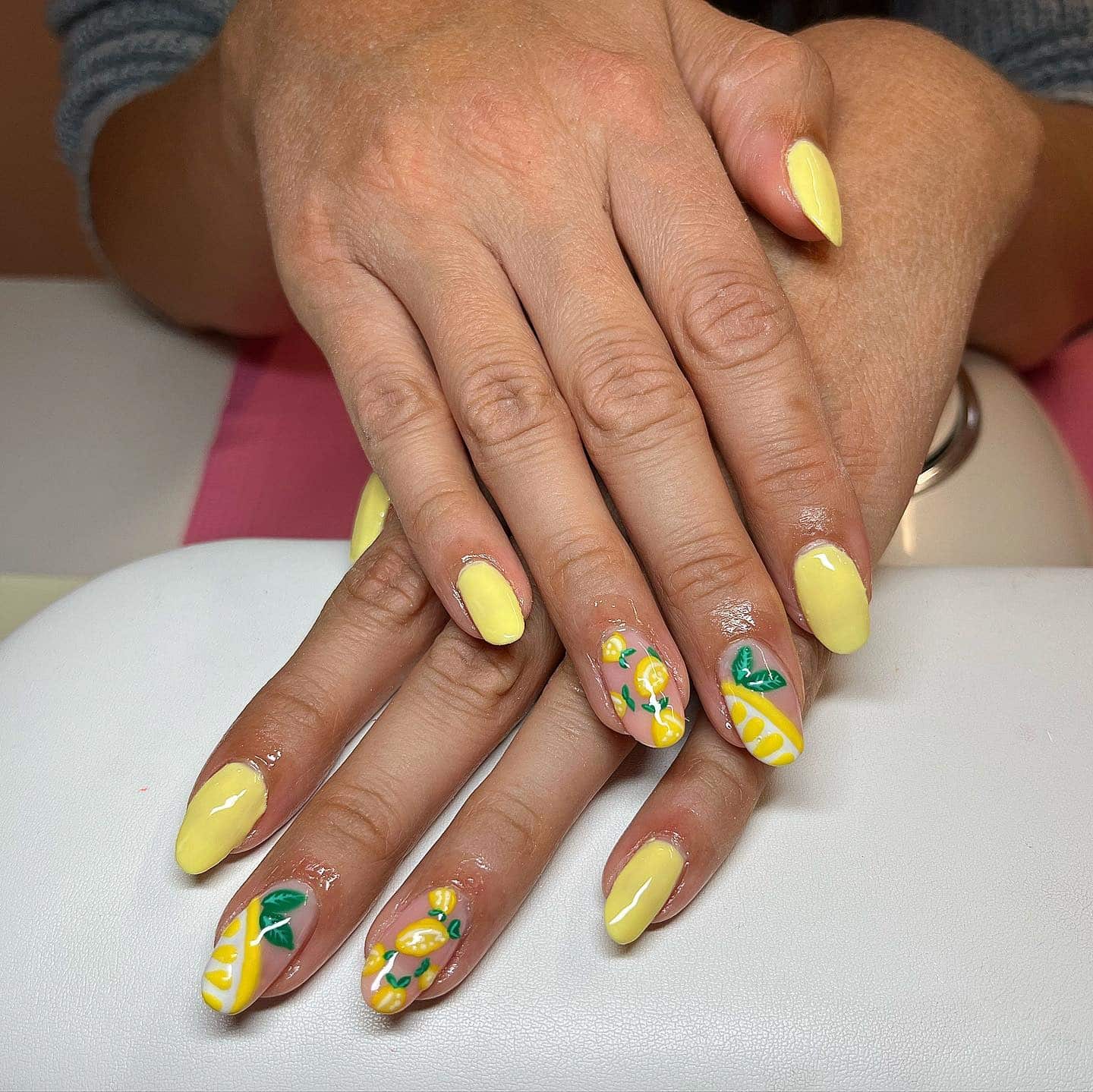 2. Sunny Lemon Burst Almonds - caribbean nail ideas