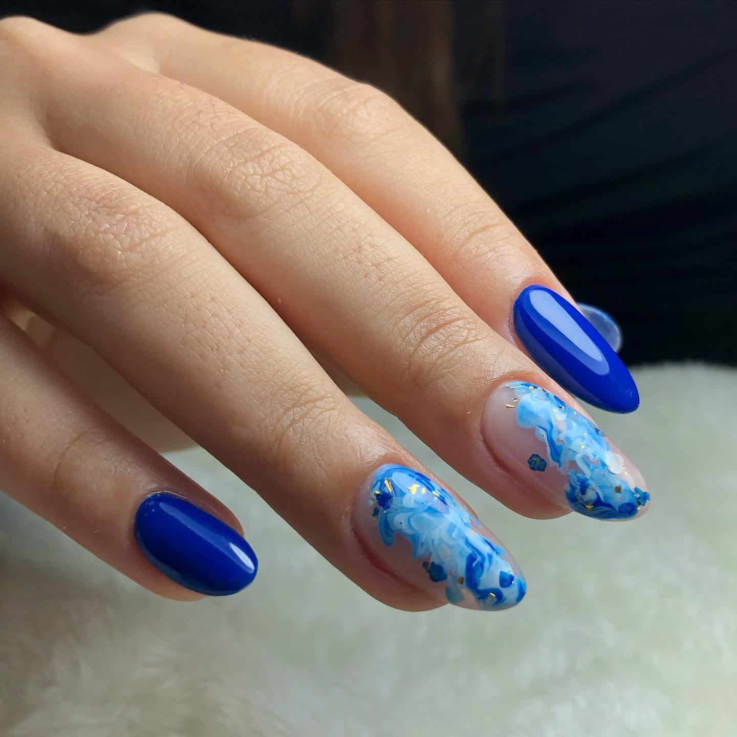 3. Ocean Splash Blue Almonds - caribbean nail ideas