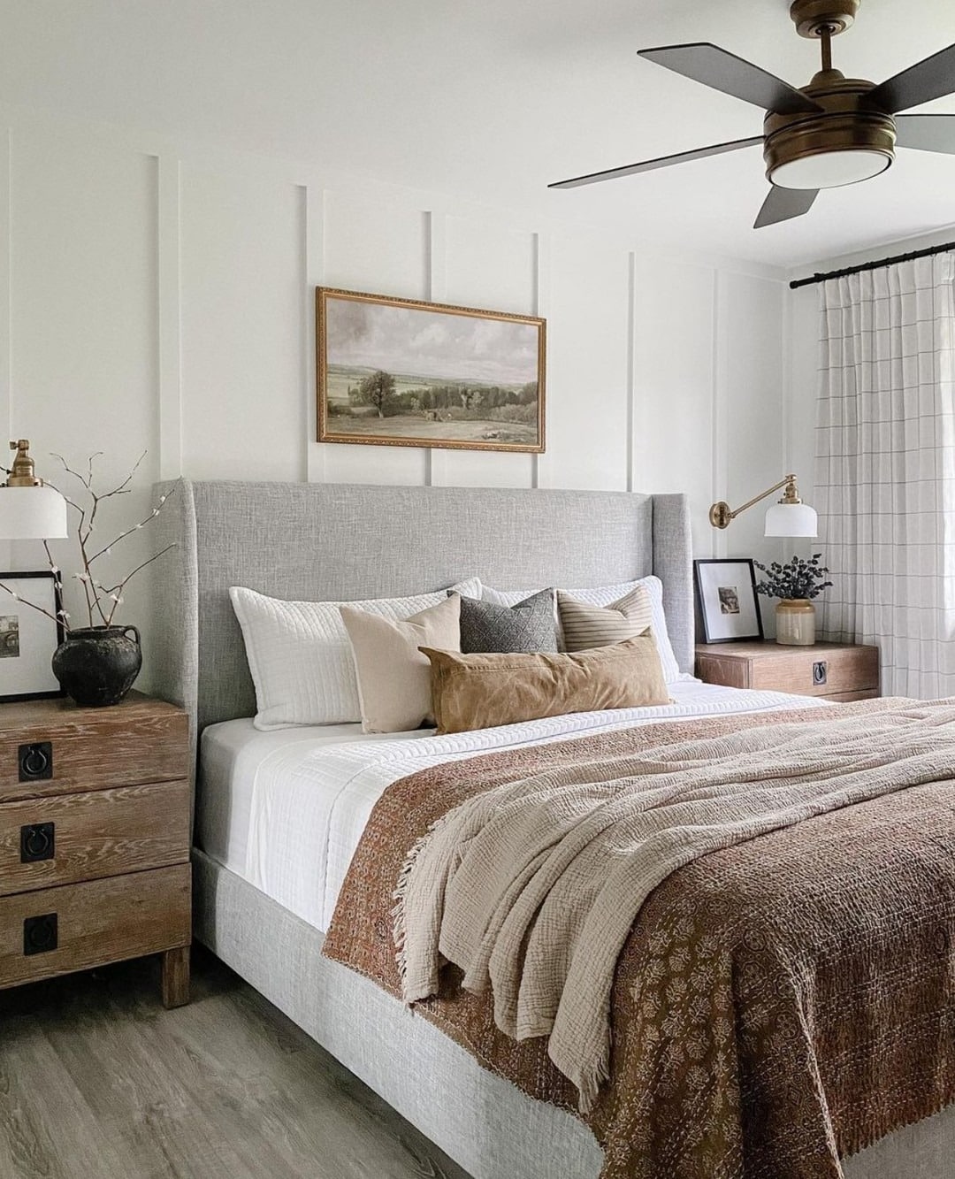 5. Warm Modern Rustic with Black Details - black and cream bedroom ideas