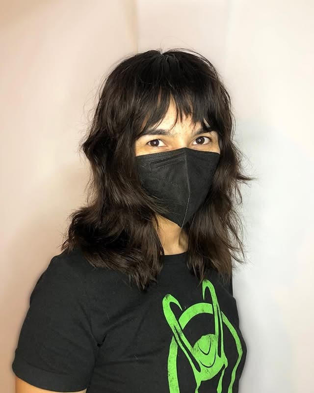 7. Chocolate Wolf Layers with Micro Fringe - Wolf Haircuts