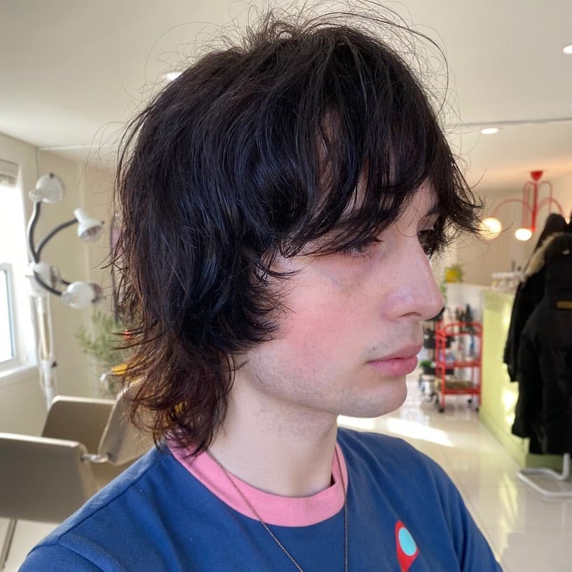 9. Mid-Length Shaggy Wolf Cut in Deep Espresso - Wolf Haircuts