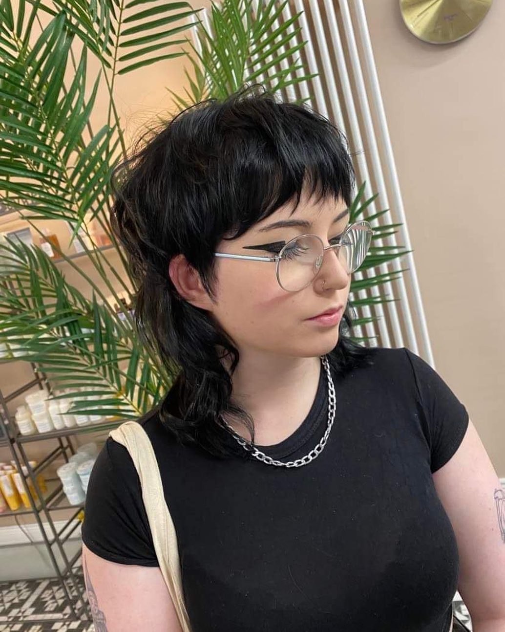 4. Inky Black Classic Shag Mullet - Shaggy Mullet Haircut