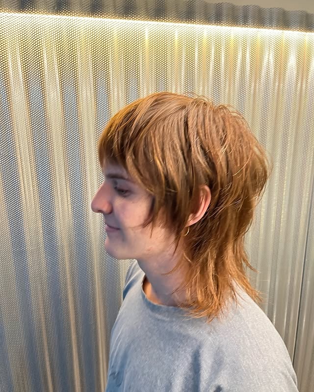 5. Caramel Gold Modern Mullet - Shaggy Mullet Haircut
