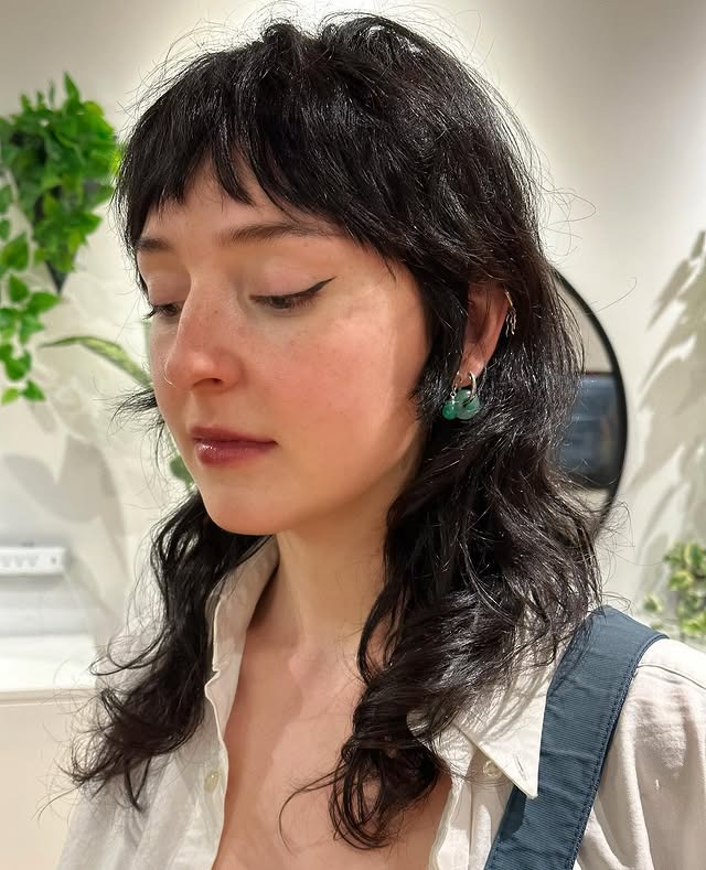 18. Soft Black Cascading Shag Mullet - Shaggy Mullet Haircut