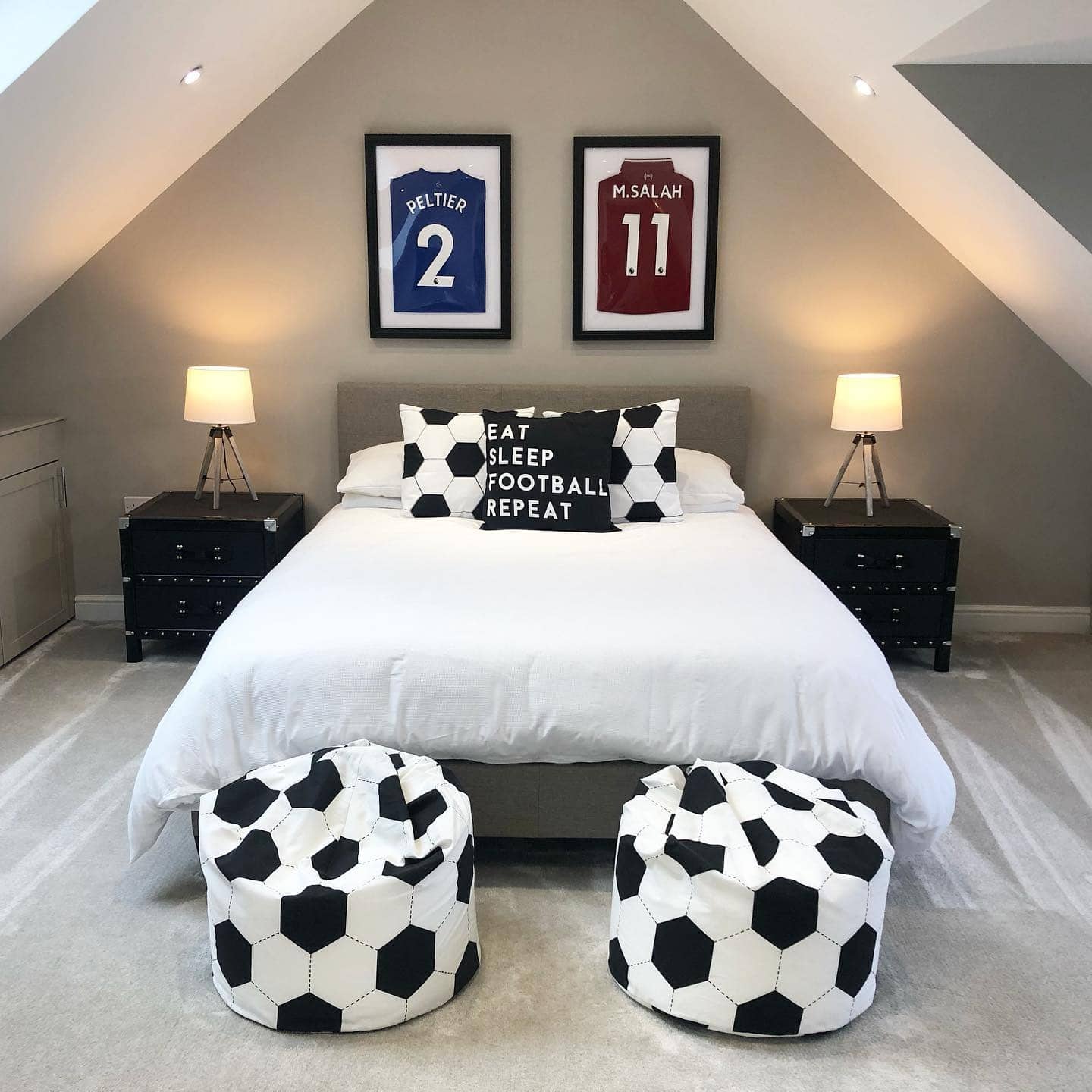 19. Attic Football Suite in Black and White - football bedroom ideas