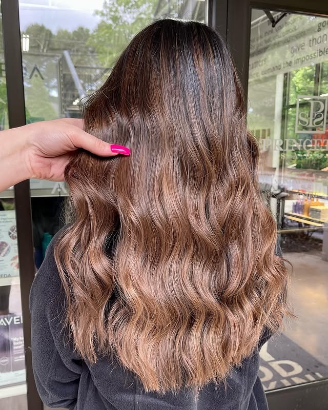 8. Medium Light Brown Rippling Waves - Light Brown Hair Color