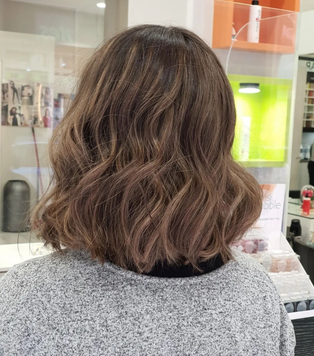 18. Ash-Light Brown Wavy Bob - Light Brown Hair Color