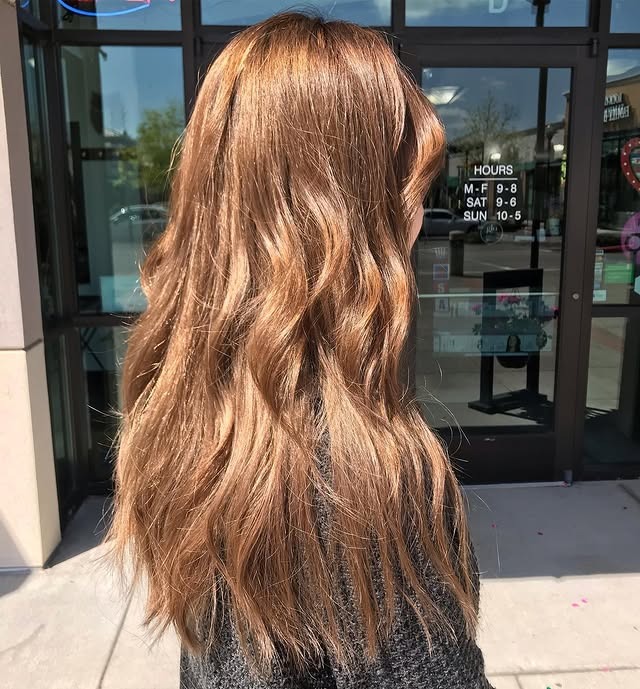 22. Sun-Kissed Light Brown Long Texture - Light Brown Hair Color