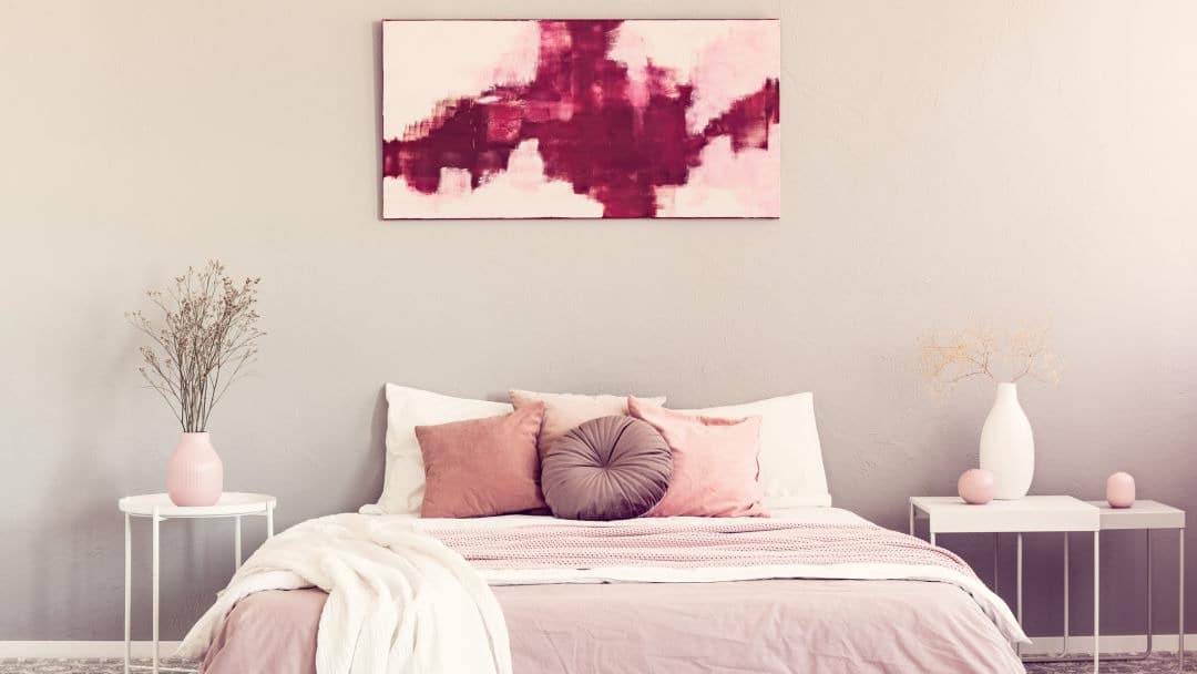 11. Soft Coral Minimalism with Blush Layers - coral bedroom ideas