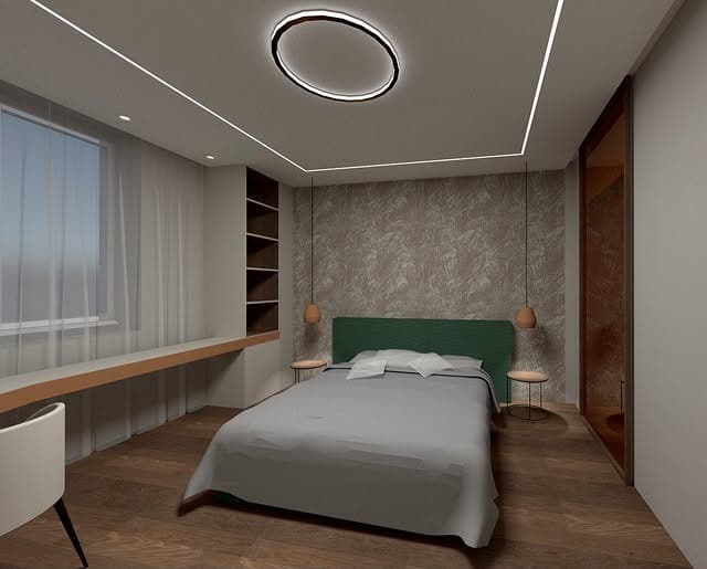 15. Contemporary Contrast with Coral Highlights - coral bedroom ideas