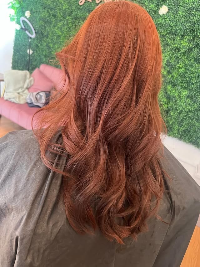 3. Mid-Length Copper with Loose Cascading Texture - Copper Hair Color