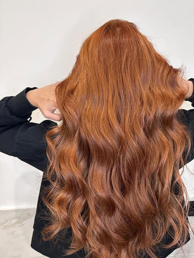 8. Long Copper Waves with Soft Movement - Copper Hair Color