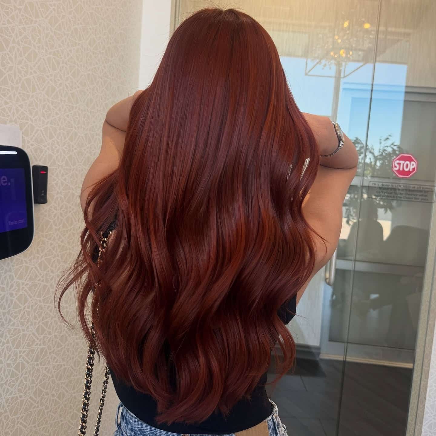 10. Deep Copper Glam Waves - Copper Hair Color