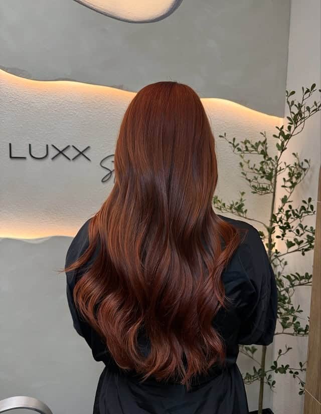 16. Deep Copper Waves with Glossy Flow - Copper Hair Color