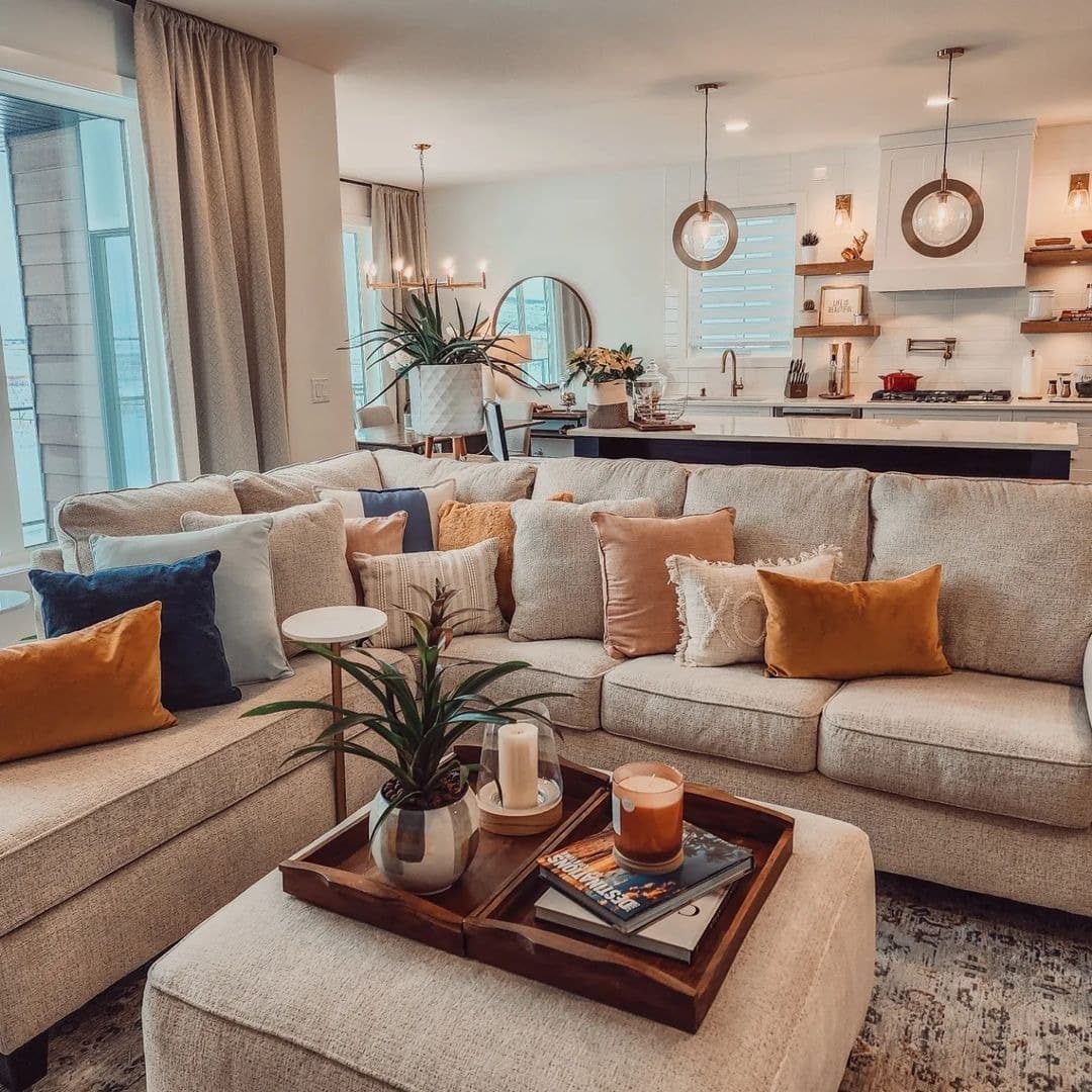 10. Warm Neutrals with Plush Sectional Comfort - sectional living room ideas