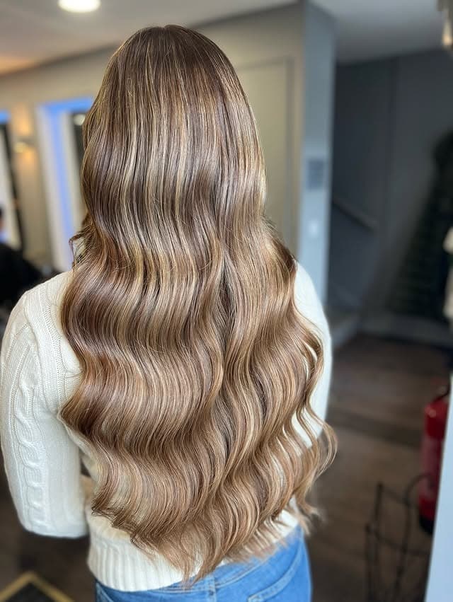 21. Honey Almond Waves with Soft Sunlit Dimension - Summer Hairstyles