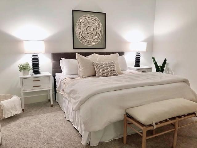 10. Bright Linen Retreat with Layered Neutrals - basement bedroom ideas