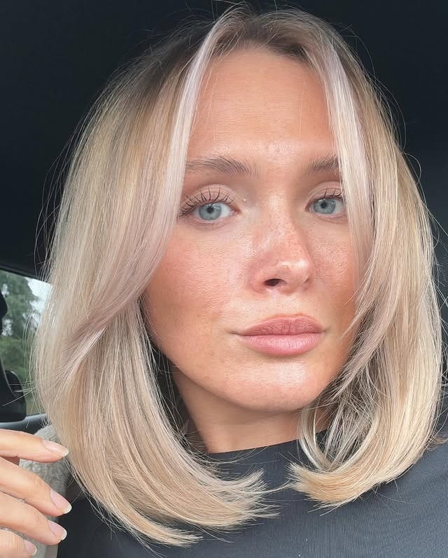 21. Soft Vanilla-Blonde Lob With Face-Framing Layers - Lob Hairstyles