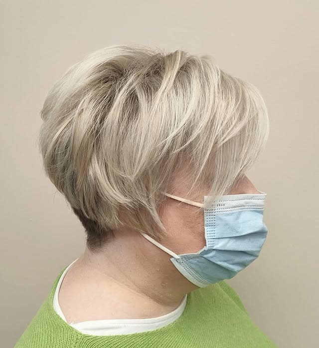 1. Textured Blonde Stacked Pixie Bob - Short Layered Haircuts