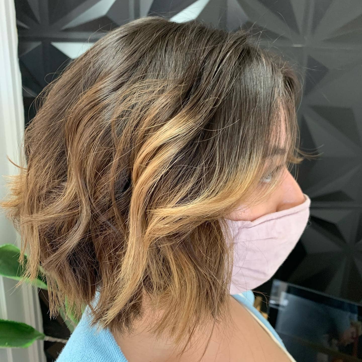 11. Soft Wavy Bronde Layered Bob - Short Layered Haircuts