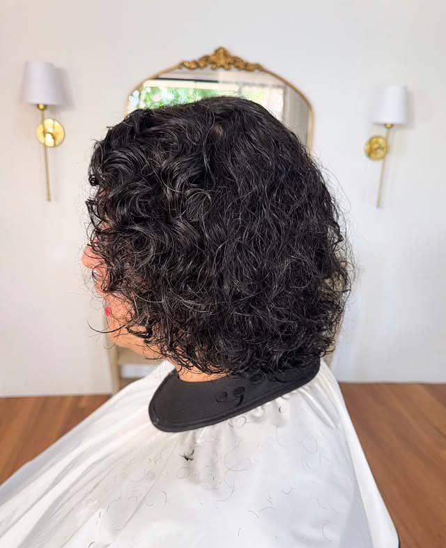 17. Curly Layered Bob in Deep Espresso - Short Layered Haircuts