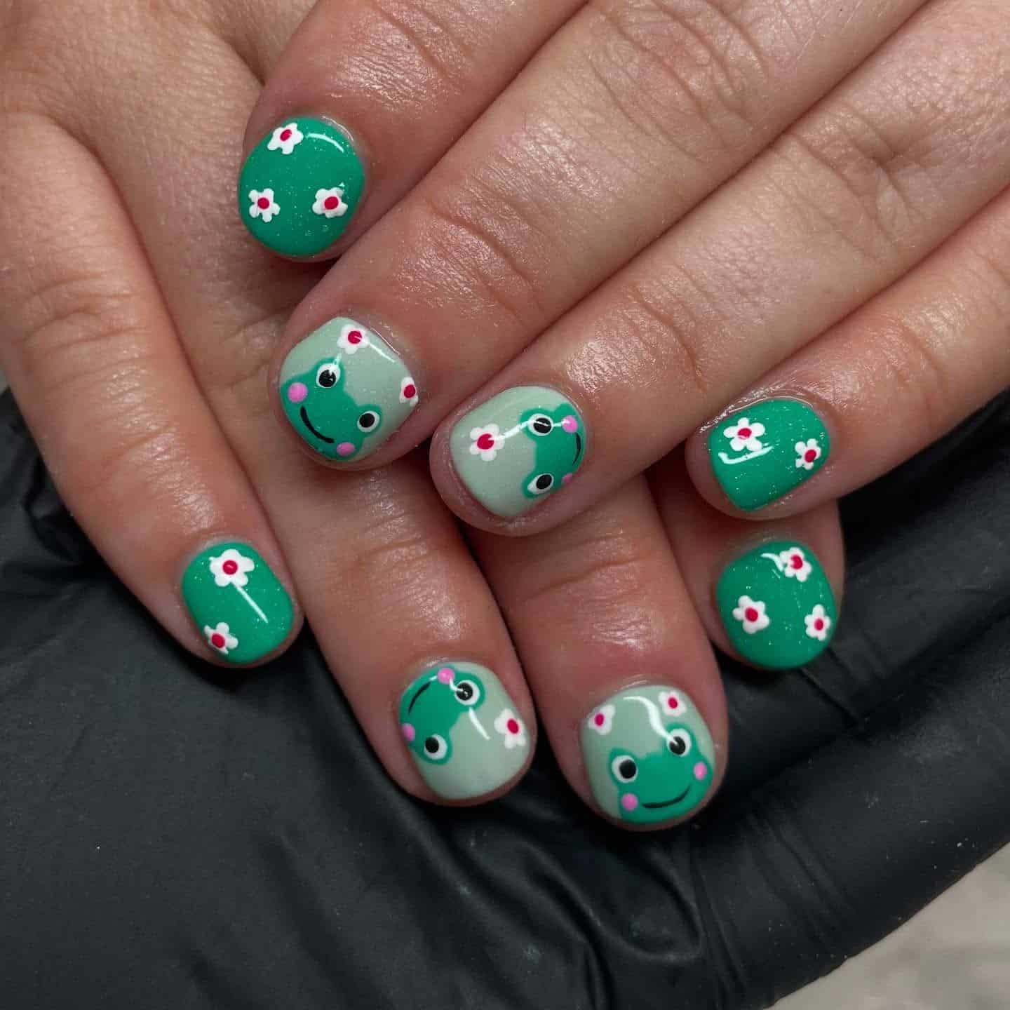 2. Mint Meadow Frog Nails - frog nail ideas